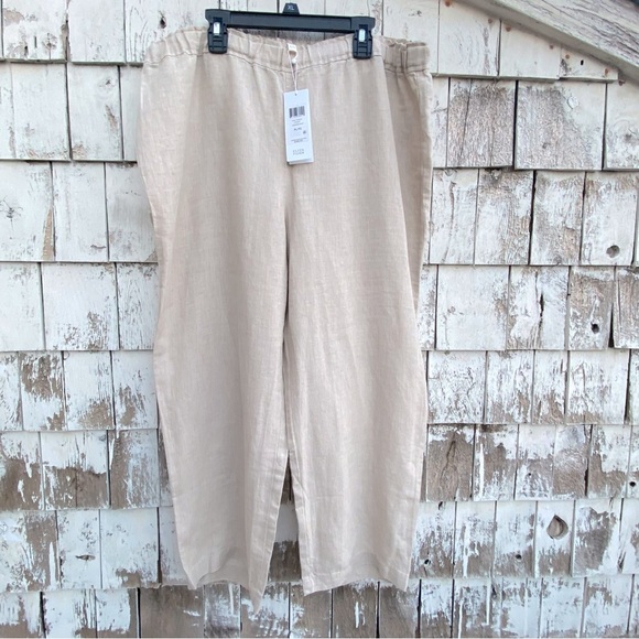 Eileen Fisher Organic Linen Petite Crop Pants